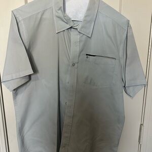 Hurley Men's Light Gray Casual Button Down Shirt